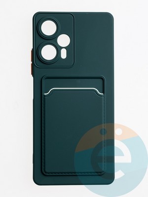 Накладка силиконовая Winter с кардхолдером для Poco F5 зеленая - фото 62881