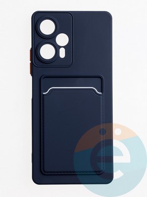 Накладка силиконовая Winter с кардхолдером для Poco F5 синяя - фото 62886