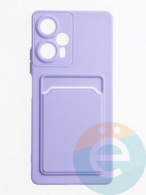 Накладка силиконовая Winter с кардхолдером для Poco F5 сиреневая - фото 62887