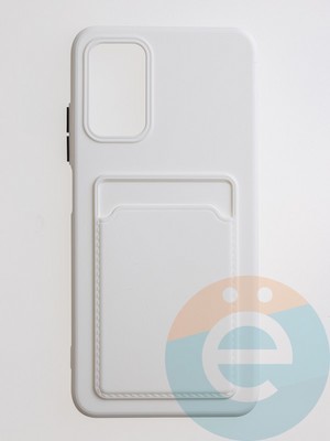 Накладка силиконовая Winter с кардхолдером для Poco M3 белая - фото 62901