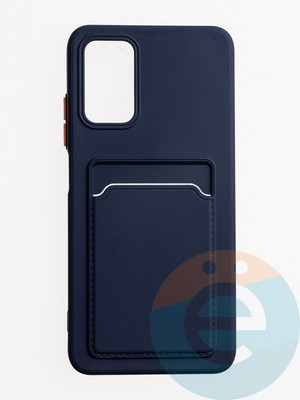 Накладка силиконовая Winter с кардхолдером для Poco M3 синяя - фото 62907