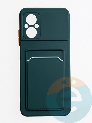 Накладка силиконовая Winter с кардхолдером для Poco M5 зеленая - фото 62914