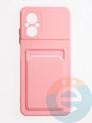 Накладка силиконовая Winter с кардхолдером для Poco M5 розовая - фото 62916