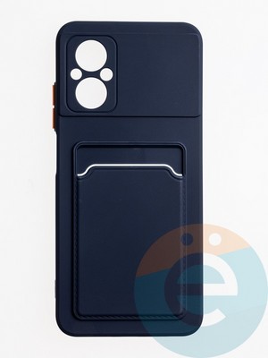 Накладка силиконовая Winter с кардхолдером для Poco M5 синяя - фото 62919