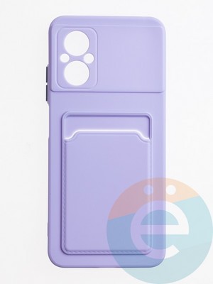 Накладка силиконовая Winter с кардхолдером для Poco M5 сиреневая - фото 62921