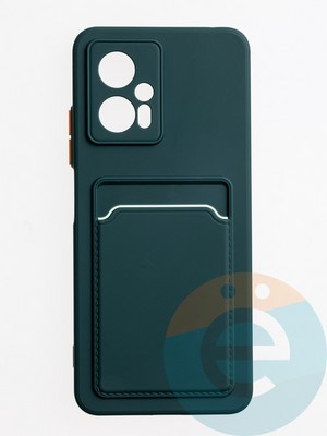 Накладка силиконовая Winter с кардхолдером для Poco X4 GT зеленая - фото 62928