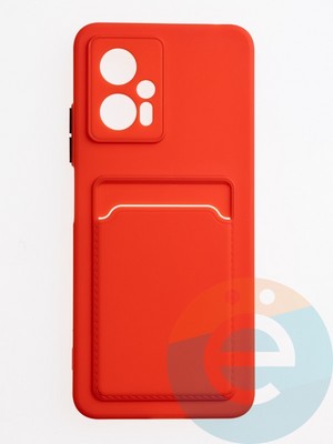 Накладка силиконовая Winter с кардхолдером для Poco X4 GT красная - фото 62929