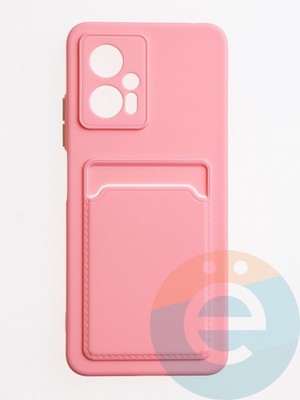 Накладка силиконовая Winter с кардхолдером для Poco X4 GT розовая - фото 62930