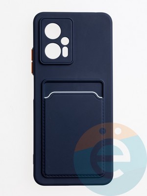 Накладка силиконовая Winter с кардхолдером для Poco X4 GT синяя - фото 62932