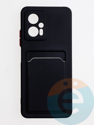 Накладка силиконовая Winter с кардхолдером для Poco X4 GT черная - фото 62935