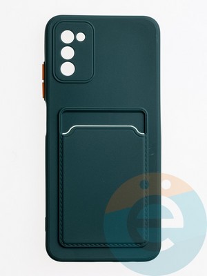 Накладка силиконовая Winter с кардхолдером для Samsung Galaxy A02S зеленая - фото 62938