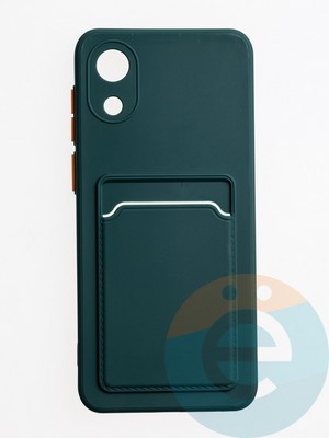 Накладка силиконовая Winter с кардхолдером для Samsung Galaxy A03 Core зеленая - фото 62950