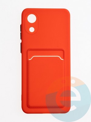 Накладка силиконовая Winter с кардхолдером для Samsung Galaxy A03 Core красная - фото 62951