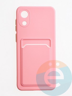 Накладка силиконовая Winter с кардхолдером для Samsung Galaxy A03 Core розовая - фото 62953