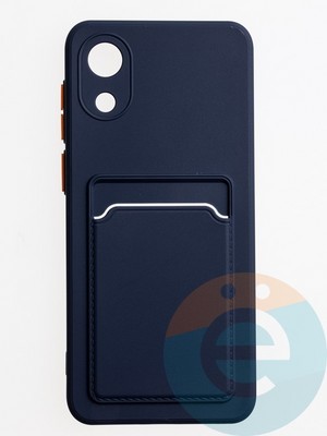 Накладка силиконовая Winter с кардхолдером для Samsung Galaxy A03 Core синяя - фото 62956