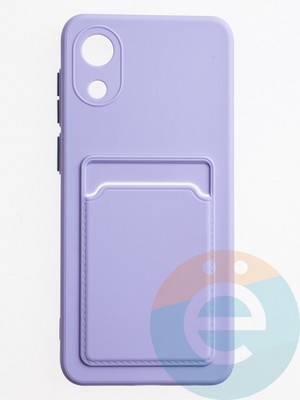 Накладка силиконовая Winter с кардхолдером для Samsung Galaxy A03 Core сиреневая - фото 62958