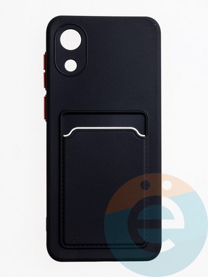 Накладка силиконовая Winter с кардхолдером для Samsung Galaxy A03 Core черная - фото 62959
