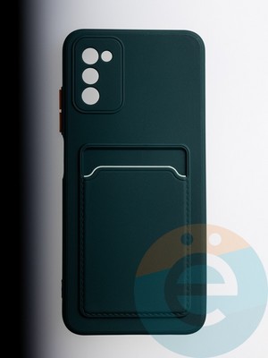 Накладка силиконовая Winter с кардхолдером для Samsung Galaxy A03S зеленая - фото 62962
