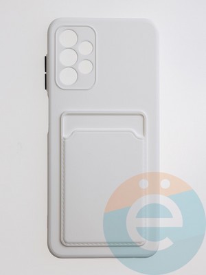 Накладка силиконовая Winter с кардхолдером для Samsung Galaxy A13 4G белая - фото 62971