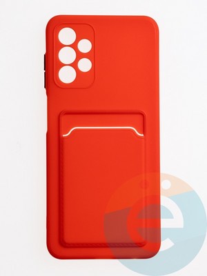 Накладка силиконовая Winter с кардхолдером для Samsung Galaxy A13 4G красная - фото 62975