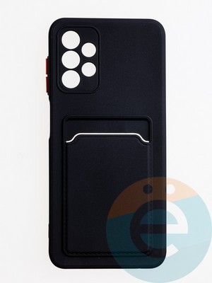 Накладка силиконовая Winter с кардхолдером для Samsung Galaxy A13 4G розовая - фото 62976