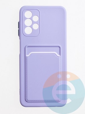 Накладка силиконовая Winter с кардхолдером для Samsung Galaxy A13 4G сиреневая - фото 62979
