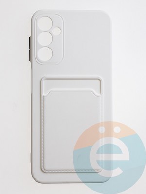 Накладка силиконовая Winter с кардхолдером для Samsung Galaxy A14 белая - фото 62985