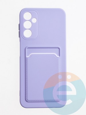 Накладка силиконовая Winter с кардхолдером для Samsung Galaxy A14 сиреневая - фото 62992