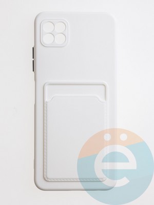 Накладка силиконовая Winter с кардхолдером для Samsung Galaxy A22S/A22 5G белая - фото 62996