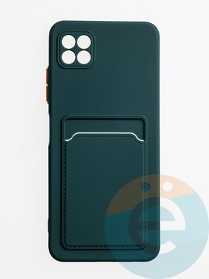 Накладка силиконовая Winter с кардхолдером для Samsung Galaxy A22S/A22 5G зеленая - фото 62998