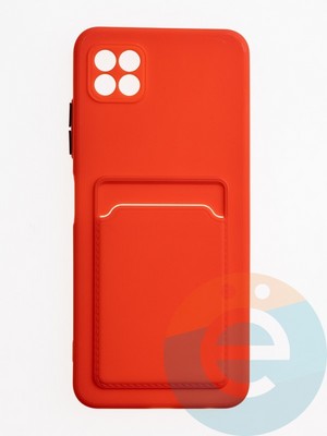 Накладка силиконовая Winter с кардхолдером для Samsung Galaxy A22S/A22 5G красная - фото 63000