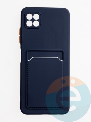 Накладка силиконовая Winter с кардхолдером для Samsung Galaxy A22S/A22 5G синяя - фото 63005