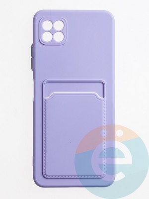 Накладка силиконовая Winter с кардхолдером для Samsung Galaxy A22S/A22 5G сиреневая - фото 63006