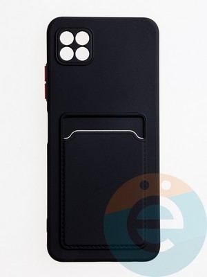 Накладка силиконовая Winter с кардхолдером для Samsung Galaxy A22S/A22 5G черная - фото 63009