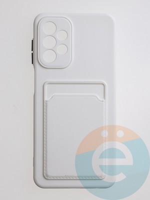 Накладка силиконовая Winter с кардхолдером для Samsung Galaxy A23 белая - фото 63010