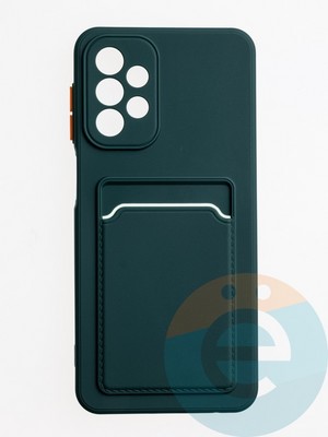 Накладка силиконовая Winter с кардхолдером для Samsung Galaxy A23 зеленая - фото 63012