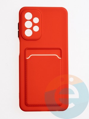 Накладка силиконовая Winter с кардхолдером для Samsung Galaxy A23 красная - фото 63014