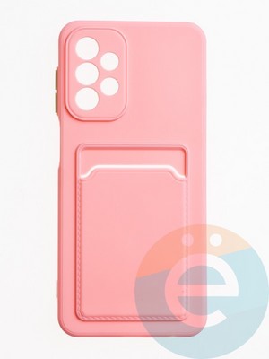Накладка силиконовая Winter с кардхолдером для Samsung Galaxy A23 розовая - фото 63016