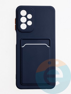 Накладка силиконовая Winter с кардхолдером для Samsung Galaxy A23 синяя - фото 63018
