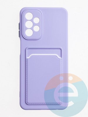 Накладка силиконовая Winter с кардхолдером для Samsung Galaxy A23 сиреневая - фото 63019