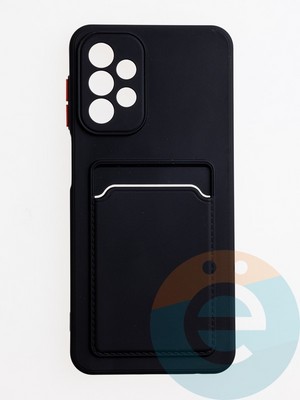 Накладка силиконовая Winter с кардхолдером для Samsung Galaxy A23 черная - фото 63021