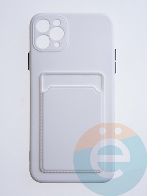 Накладка силиконовая Winter с кардхолдером для Apple iPhone 11 Pro Max белая - фото 63024