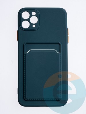 Накладка силиконовая Winter с кардхолдером для Apple iPhone 11 Pro Max зеленая - фото 63025