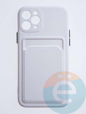 Накладка силиконовая Winter с кардхолдером для Apple iPhone 11 Pro белая - фото 63036