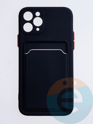 Накладка силиконовая Winter с кардхолдером для Apple iPhone 11 Pro черная - фото 63042