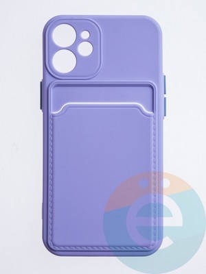 Накладка силиконовая Winter с кардхолдером для Apple iPhone 12 Mini сиреневая - фото 63051