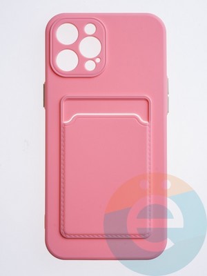 Накладка силиконовая Winter с кардхолдером для Apple iPhone 12 Pro Max розовая - фото 63058