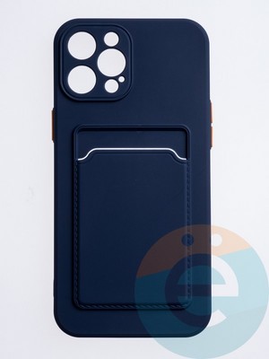 Накладка силиконовая Winter с кардхолдером для Apple iPhone 12 Pro Max синяя - фото 63059