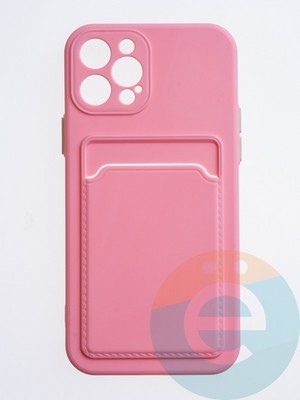 Накладка силиконовая Winter с кардхолдером для Apple iPhone 12 Pro розовая - фото 63072