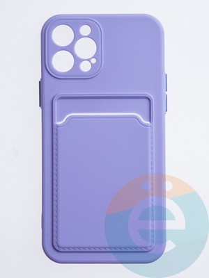 Накладка силиконовая Winter с кардхолдером для Apple iPhone 12 Pro сиреневая - фото 63075